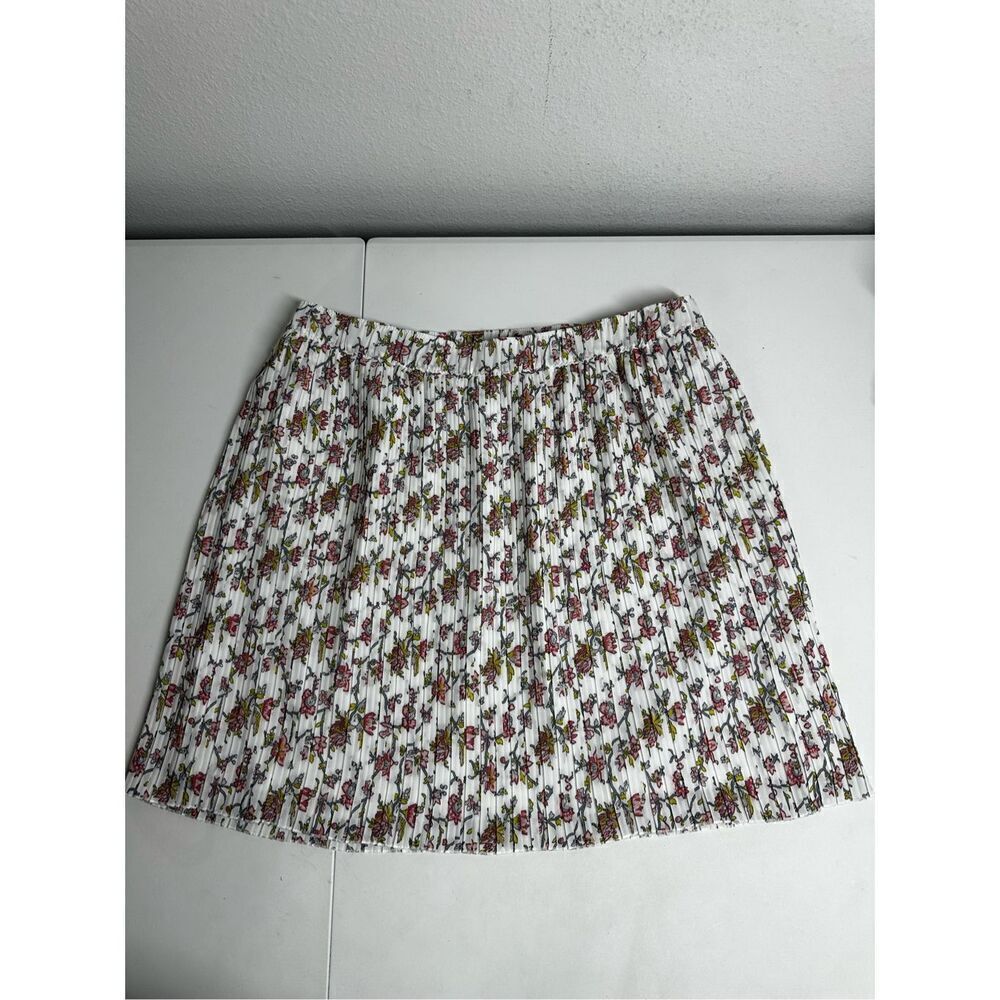 LOFT  Bohemian Romantic Pleated Lined Skirt Floral Print Size L